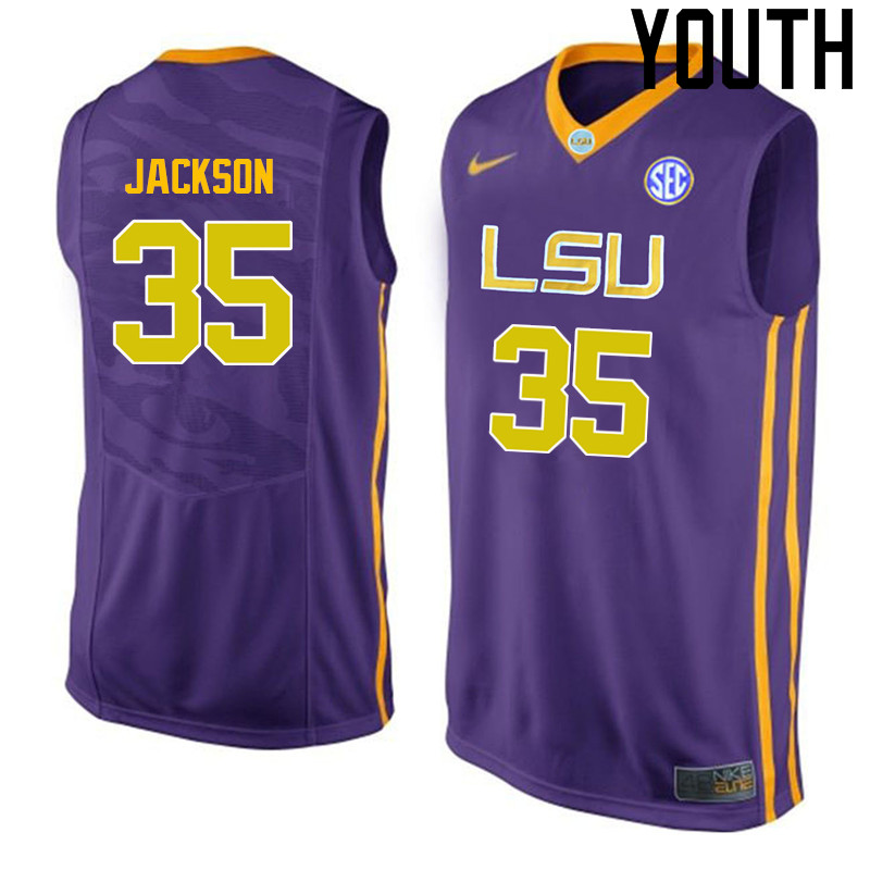 Youth LSU Tigers #35 Chris Jackson College Basketball Jerseys-Purple - Click Image to Close